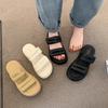 Muffin Platform Slippers Women's Wear 2024 New Summer Versatile Casual Sandals Velcro Fashion Explosion