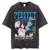 Japanese Anime Vintage Washed Perfect Blue T Shirt Men Women Oversize Fashion Casual Streetwear Cotton Short Sleeve T Shirt Tops