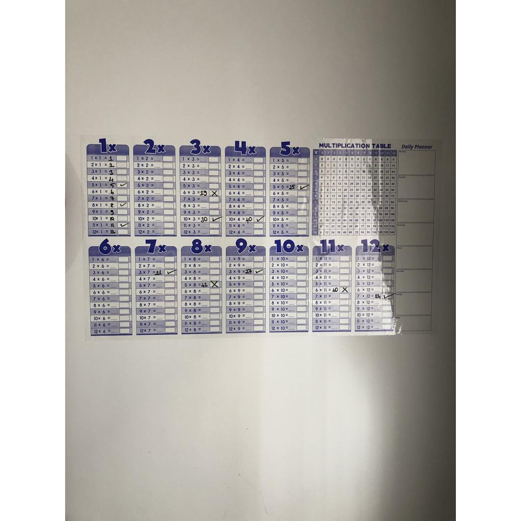 Таблица умножения Доска для письма Smart Paper Board English 100x56 см + 1 ручка