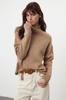 Women's Fashionable Stylish Sweater Mink More Sustainable Soft Textured Wide Fit High Collar Knitwear Sweater