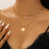 2026 Three-Layer Disc Pendant Necklace – Simple Versatile Collarbone Jewelry for Women