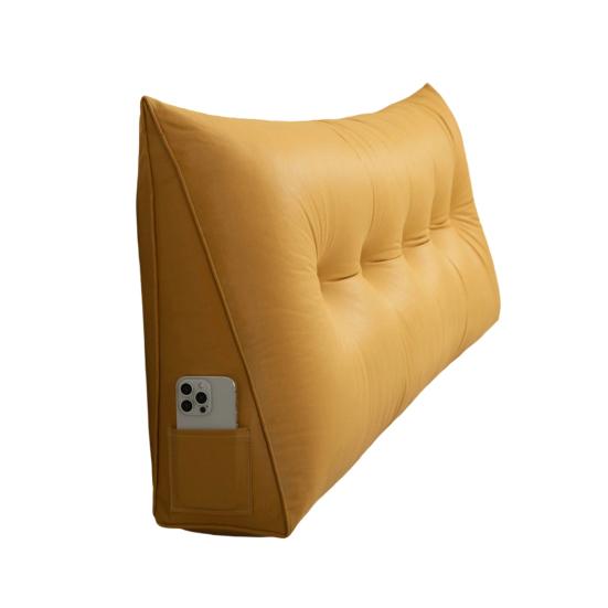 Triangular Headboard Pillow Bed Wedge Pillow with Side Pocket Headboard Back And Waist Support Cushion for Daybed Reading Relaxing
