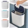 8L Wall Mounted Trash Can Kitchen Cabinet Door Hanging Waste Bin Recycling Trash Bins for Bathroom Toilet Garbage Cans Dustbin