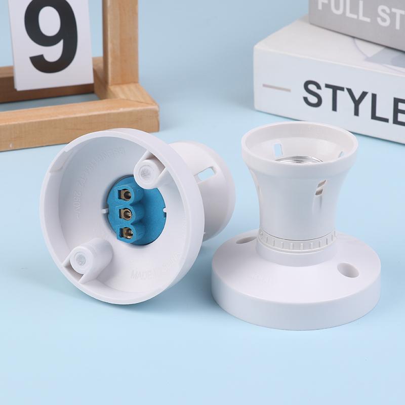 High-power E27 Screw Ceiling Lamp Head LED Lamp Holder Desktop Led Lighting Base Socket Home Heat Resistant Round Lamp Holder