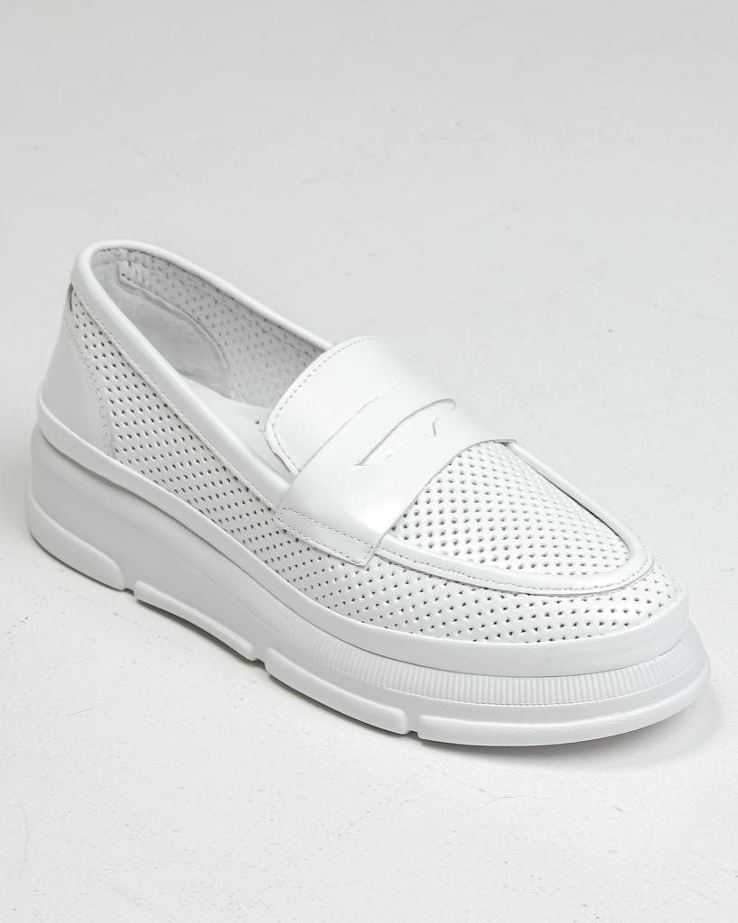 Perforated Slip-ons Krula 128910 36 White Leather