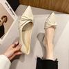 Single Shoes Women's 2025 New Spring Flat-bottomed Shallow-mouth Ladyshoes Versatile Casual Soft-soled Pointed Shoes 833-93