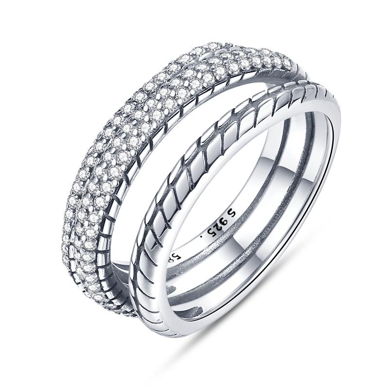 Hot Sale 925 Sterling Silver Stackable Infinite Heart Daisy Flower Ring For Women Original 925 Silver Rings Brand Jewelry Gift