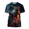 Fashion Animal Dinosaur 3D Printed T-shirt For Men Hot Sale Tyrannosaurus Short-sleeved Round Neck Tee Shirt Casual Street Tops