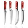 Hand-forged 4-piece Knife Set with Storage Bag, Including a Boning Knife, Boning Knife, and Slicing Knife. Multipurpose Kitchen Knife for Meat, Vegeta