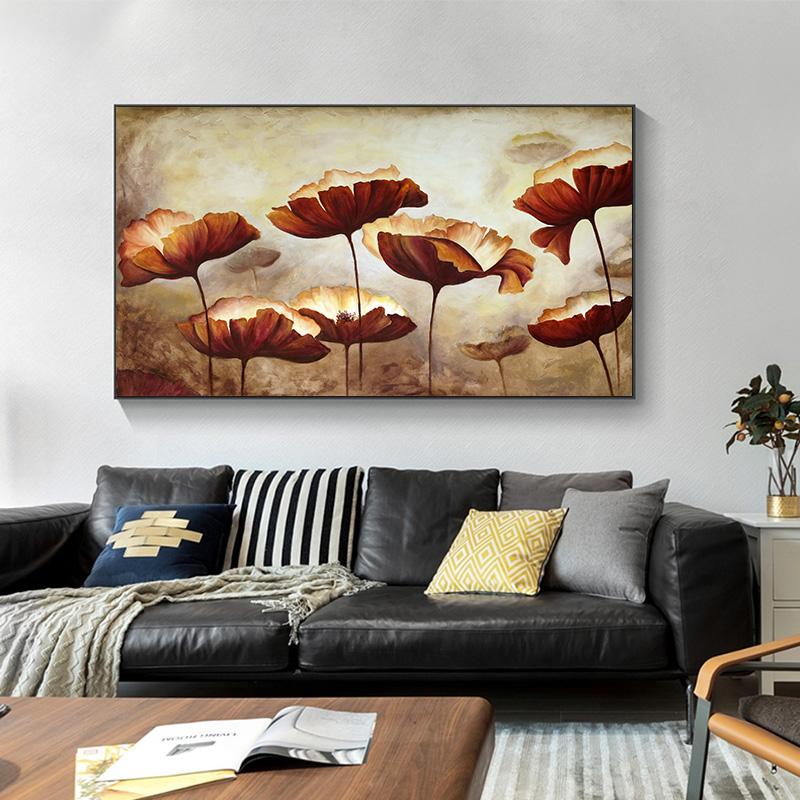 Canvas Art Painting Lotus Leaf Flower Idyllic Creative Decor Picture Modern Vintag Decoration For Living Room Oil Plant Pictures