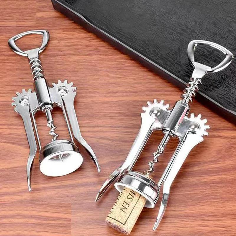1PC Portable Zinc Alloy Red Wine Bottle Opener Wing Type Metal Cork Drill Bottle Opener Cork Drill Bottle Extractor