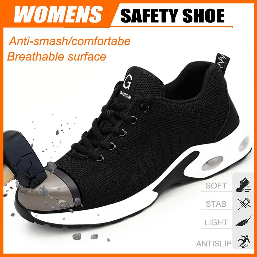 Anti-Puncture Men's Work Shoes Steel Toe Men's Safety Shoes Lightweight Slip Resistant Shoes Man Sneaker