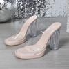 Transparent Heels Chunky Shoes Women's Shoes Height Increase 12cm Outdoor Seaside Sandals
