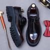 Platform Mens Genuine Leather Dress Shoes Handmade Quality British Style Retro Luxury Wedding Social Oxfords Shoes Male Size 46
