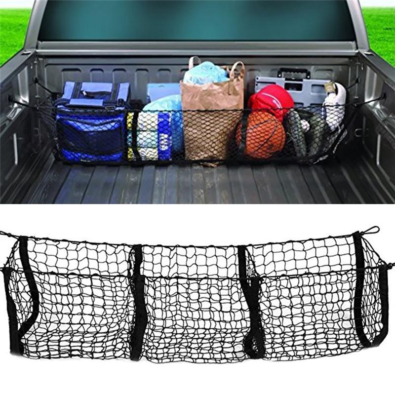 Cargo Net Trunk Bed Organizer Mesh Storage Net Truck Accessories Bed Grocery Holder For SUV Car Pickup Truck Bed-90cm
