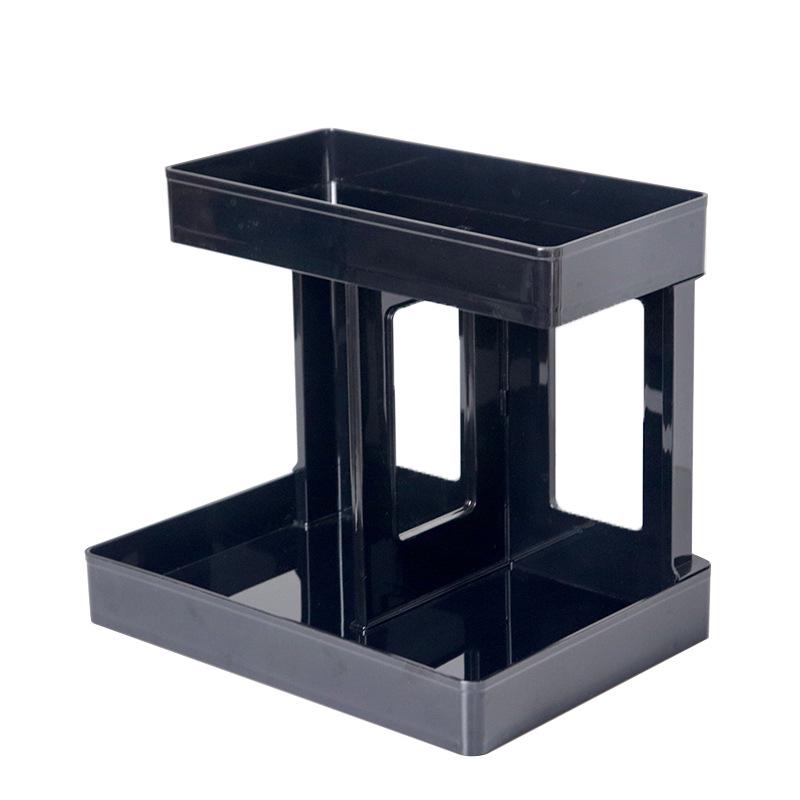 Transparent Desktop Double-Layer Storage Rack for Cosmetics and Bathroom Essentials