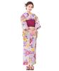 Yukata Set Junior Retro Change Weave 3 Piece Set Heiko C Girls Sweet [KYOETSU] (Yukata, Obi, Geta) (130cm, 5. Bondage)
