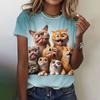 Funny Animal Graphic Women's T Shirts Causal Short Sleeve Top Women Kawaii Fashion Oversized Female Clothing Ladies Summer Tees