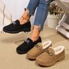 Women Boots Fashion Thick Plush Flat Boots Women Winter Comfort Warm Platform Shoes Woman Solid Color Soft Sole Slip On Loafers