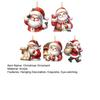 5 Pcs Santa Claus Ornaments 2D Acrylic Cartoon Santa Claus Pendant Christmas Tree Hanging Decoration for Car Tree Door Wall Home Holiday Decor