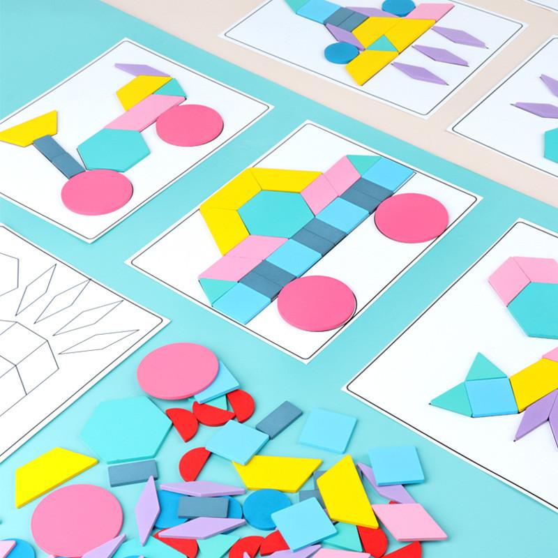 Wooden Color Creative Shape Recognition Puzzle Toy For Toddlers Early Education