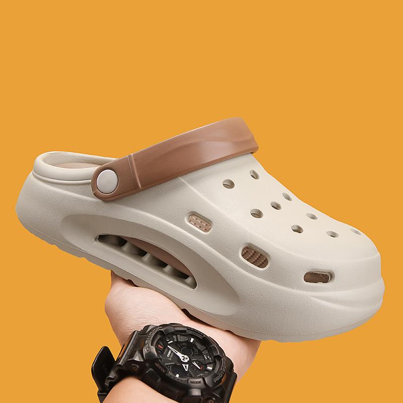 Thick Soled Air Cushioned Perforated Shoes Garden Shoes with a Poop Like Feel Outdoor Indoor Men's and Women's Trendy Slippers