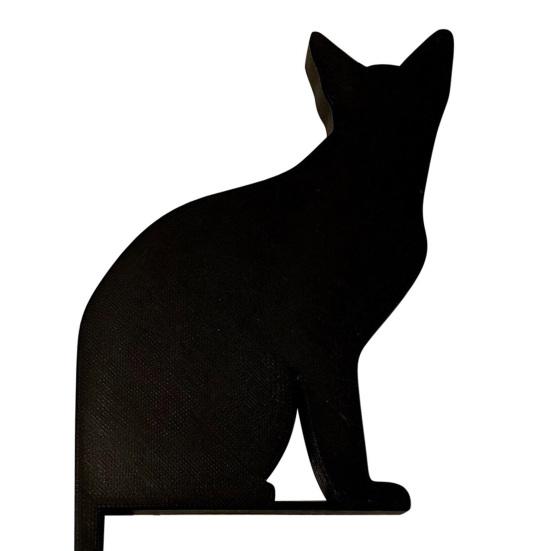 Wooden Black Cat Hook Multi-functional Home Bathroom Kitchen Cat Silhouette Key Hanger Decoration Pet Lover Gift