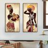 3pcs Ethnic African Black Woman Canvas Painting Vintage Wall Art Figure Prints For Living Home Room Wall Decorative Pictures