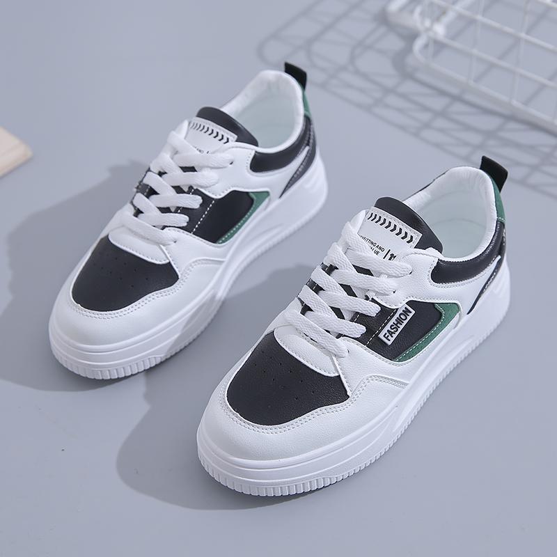 Korean Women's Sports Shoes - White Shoes, Thick Soled Women's Flat Shoes, Fashionable Student Casual Walking Shoes