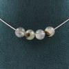 Stones and Minerals. Necklace 4 Beads Prehnite from Africa 8 Mm Stainless Steel Chain Necklace for Women, Men. Custom Size