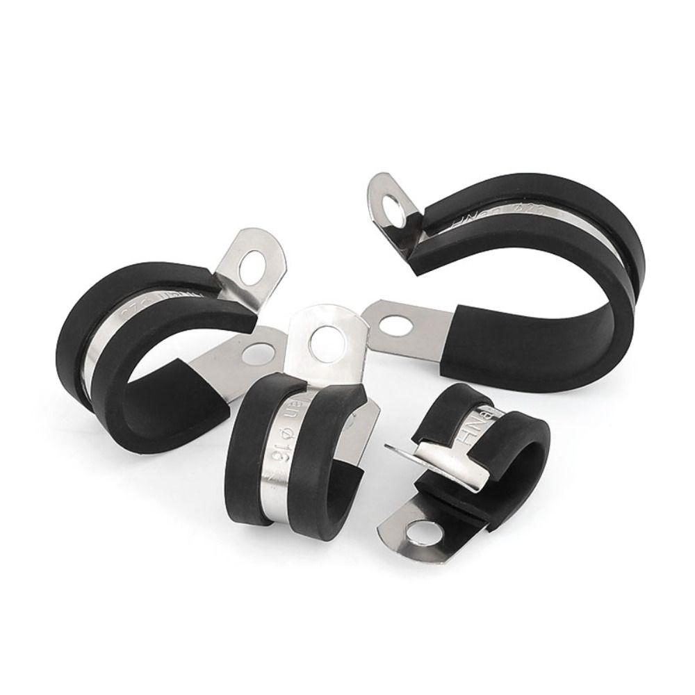 Metal Wiring Hose Clamp Useful Cable Fasteners Rubber Lined Clips  Hardware Electrical Fittings