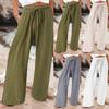 Women's Pant Casual Loose High Waist Cotton Linen Wide Leg Long Pants With Pockets