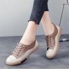 Women Sneakers Genuine Leather Fashion Lace Up Ladies Casual Flats Outdoor Running Walking Shoes Comfort Female Footwear