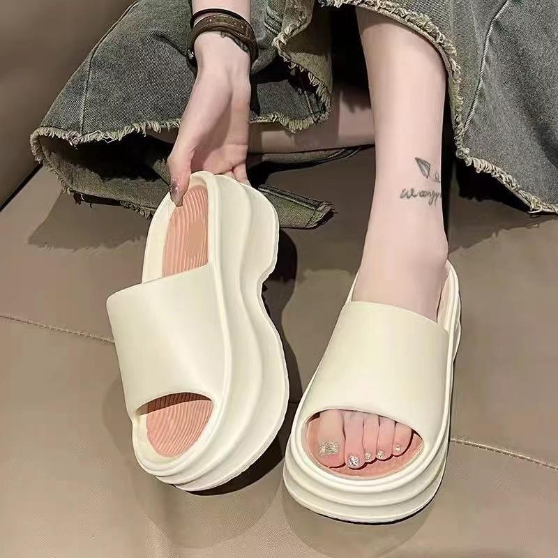 Summer Couple Indoor Home Bathroom Bath Thick Bottom Wear-Resistant Slip-on Slippers