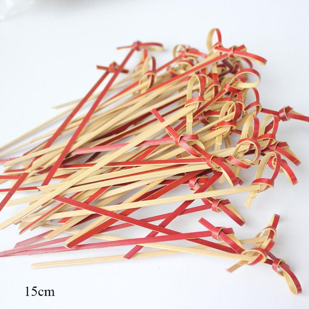 100pcs Bar Tool Bamboo Knot Disposable Bamboo Knot Skewers Household Fruit Forks