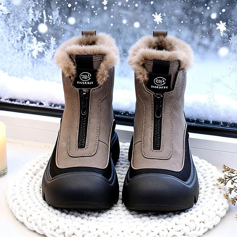 Thick-soled Heightening Non-slip Short Boots Women's New Autumn and Winter Soft-soled Thin Velvet Fashionable Versatile Cotton Boots