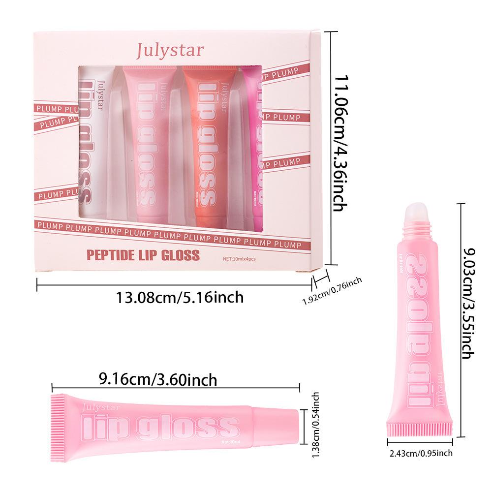 Fruit Lip Gloss 4 Pcs Set Lip Moisturizing Lip Glaze Moisturizing Hydrating Lip Oil Makeup