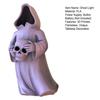 Ghost Skull with LED Tea Lights Halloween 3D Printed Skeleton Ghost Lamp Battery Operated Flickering Flameless Night Light for Home Table Decor