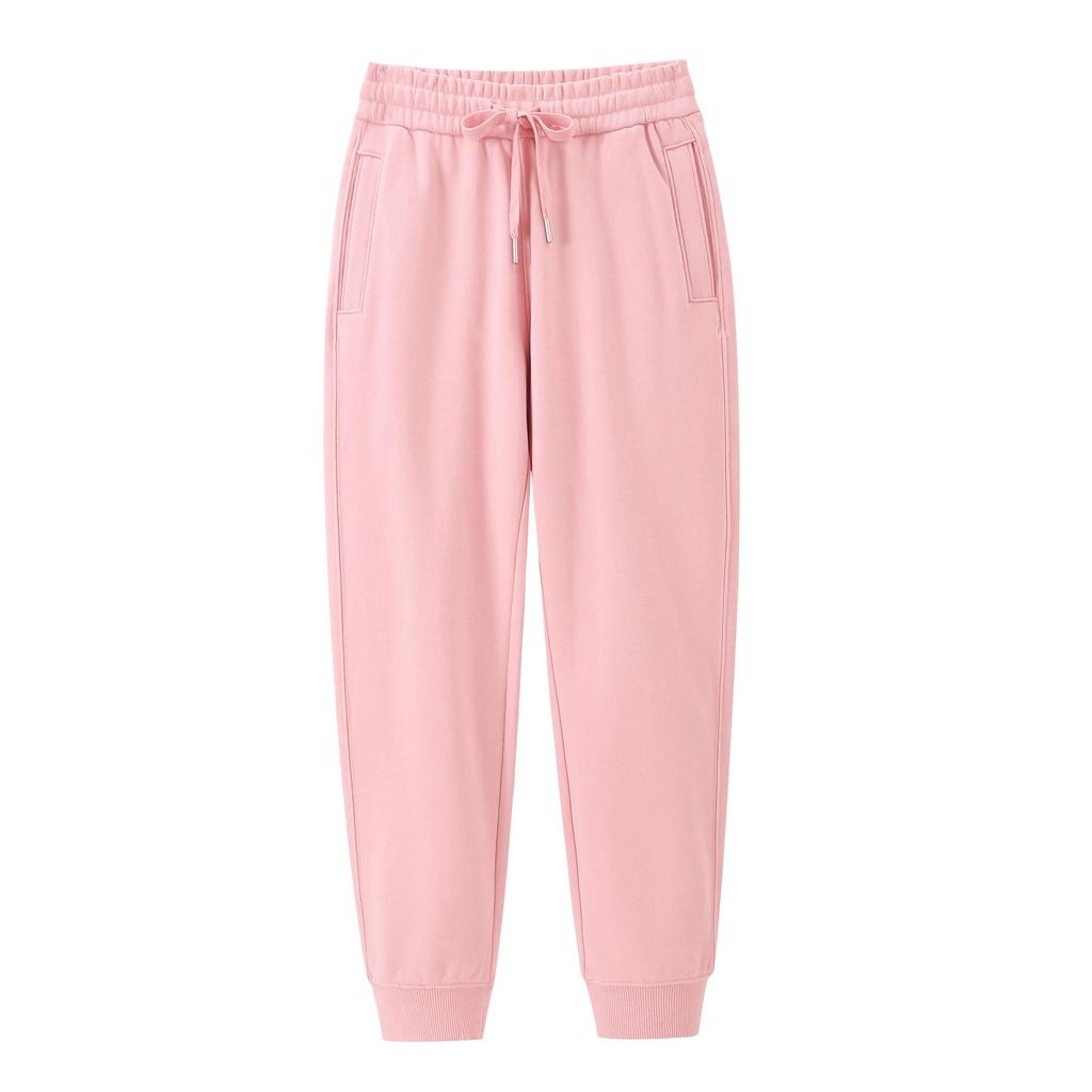 Women's Heavyweight Cotton Skinny Sweatpants - 380G, Washed, Fashion Casual, Spring/Autumn, Draping Style.