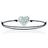 [L7866] - Silver Bracelet 'Love' Black Silver - 15x15 Mm