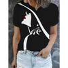 Fashion Women's T-Shirt Abstract Graphic 3D Printed Casual Short Sleeved Crew Neck Tees Regular Tops