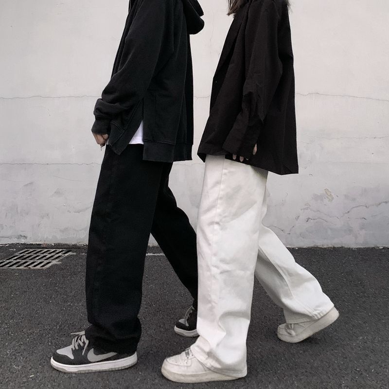 2022 Autumn Winter Fashion Korean Stytle Casual High Street Wide Leg Pant Women Jeans High Waist Harajuku Slouchy Straight Pants