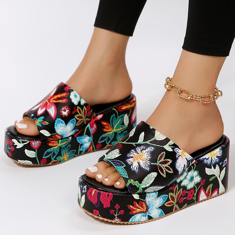 Women's Beach Slippers 2024 Summer Fashion Bohemia Wedges Slippers for Women Platform High-heeled Slippers Women Shoes for 2024