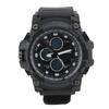 Digital Wrist Watch Water Proof TPU Strap LED Digital Watch 3 Time Zones EL Backlight Analog