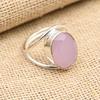 Lavish Pink Chalcedony Gemstone Handmade 925 Sterling Silver Ring Jewelry
