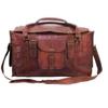 Men Large Brown Vintage Leather Weekend Gym Travel Luggage Duffel Bag Handmade