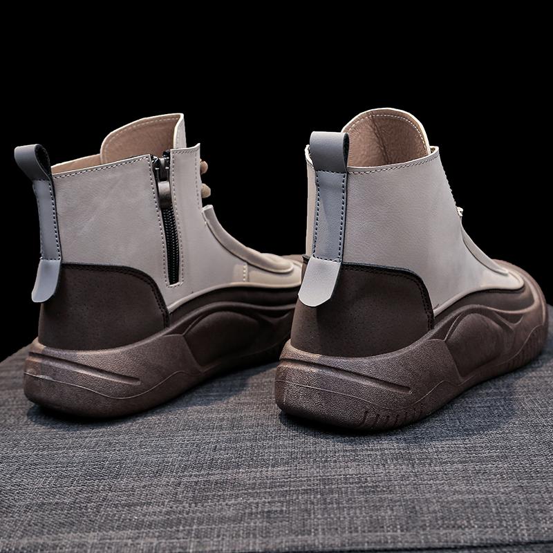 TUINANLE Women High Tops Shoes Spring Zipper Casual Anti Slip Flat Sneakers Girl's Ankle Boots