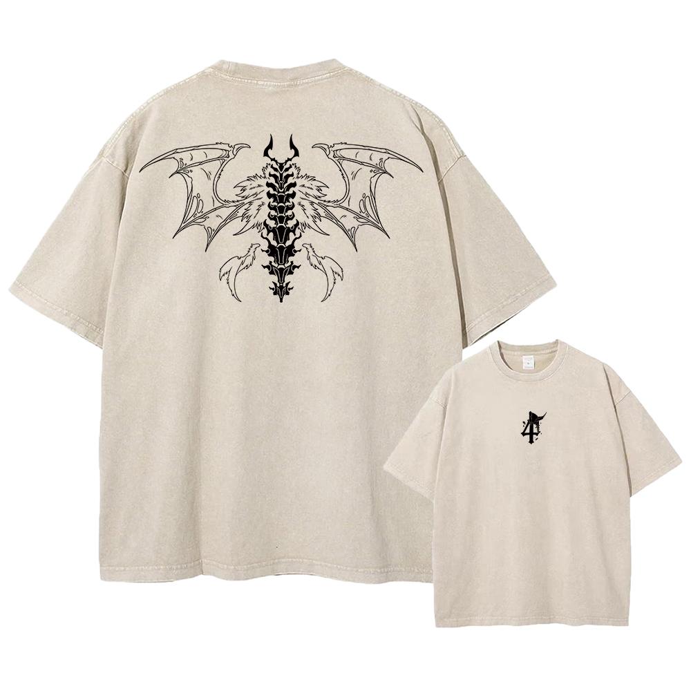 Japan Anime Bleach Ulquiorra·Cifer Graphic Printed T Shirt Men Women Manga Tshirts Harajuku Washed Cotton T-shirt