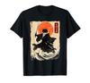 Japanese Samurai Cat Ink Art Bushi Japanese Art T-Shirt