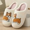 New Autumn and Winter Male and Female Couples Cute Cartoon Puppy Cotton Slippers Home Indoor Non-slip Cotton Slippers